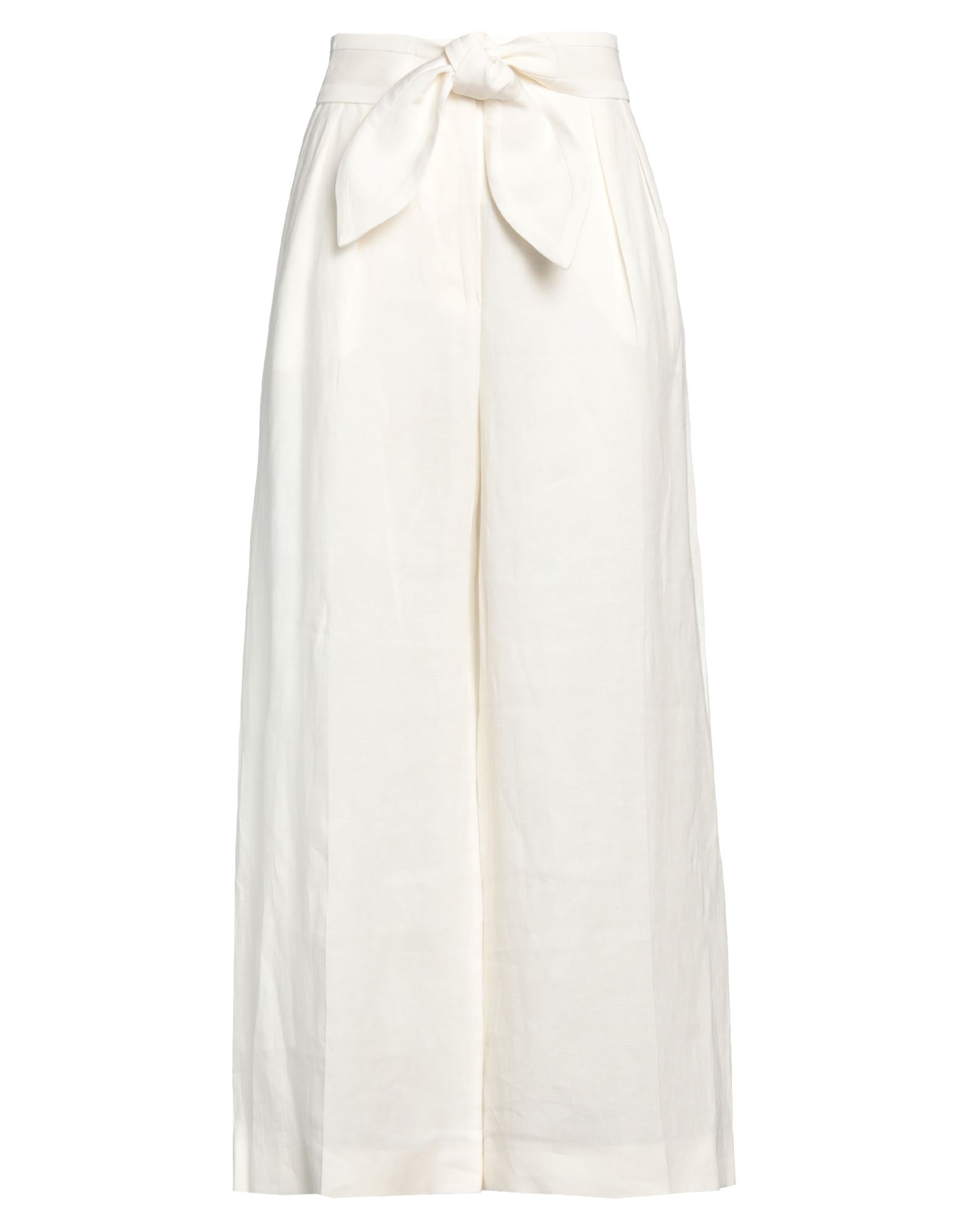 MAX MARA MAX MARA WOMAN PANTS OFF WHITE SIZE 6 LINEN, SILK