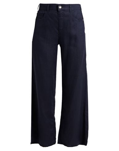 Emporio Armani Woman Pants Midnight Blue Size 27 Linen