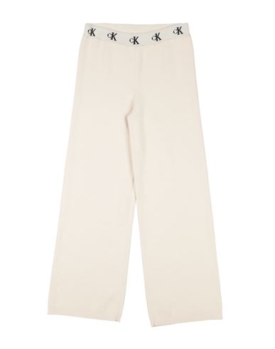 Calvin Klein Jeans Est.1978 Babies' Calvin Klein Jeans Toddler Girl Pants Ivory Size 6 Cotton, Polyamide, Elastane In White