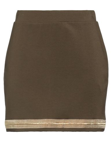 Plein Sud Woman Mini Skirt Military Green Size 8 Viscose, Polyamide, Elastane