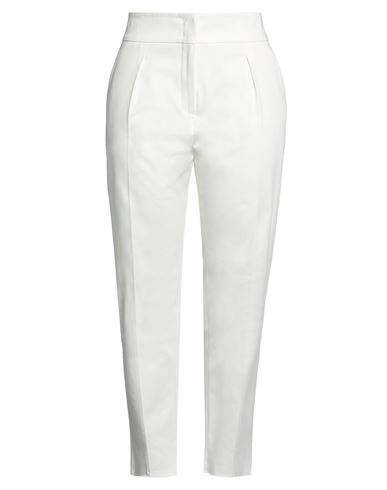 Shop Max Mara Studio Woman Pants White Size 16 Cotton, Elastane
