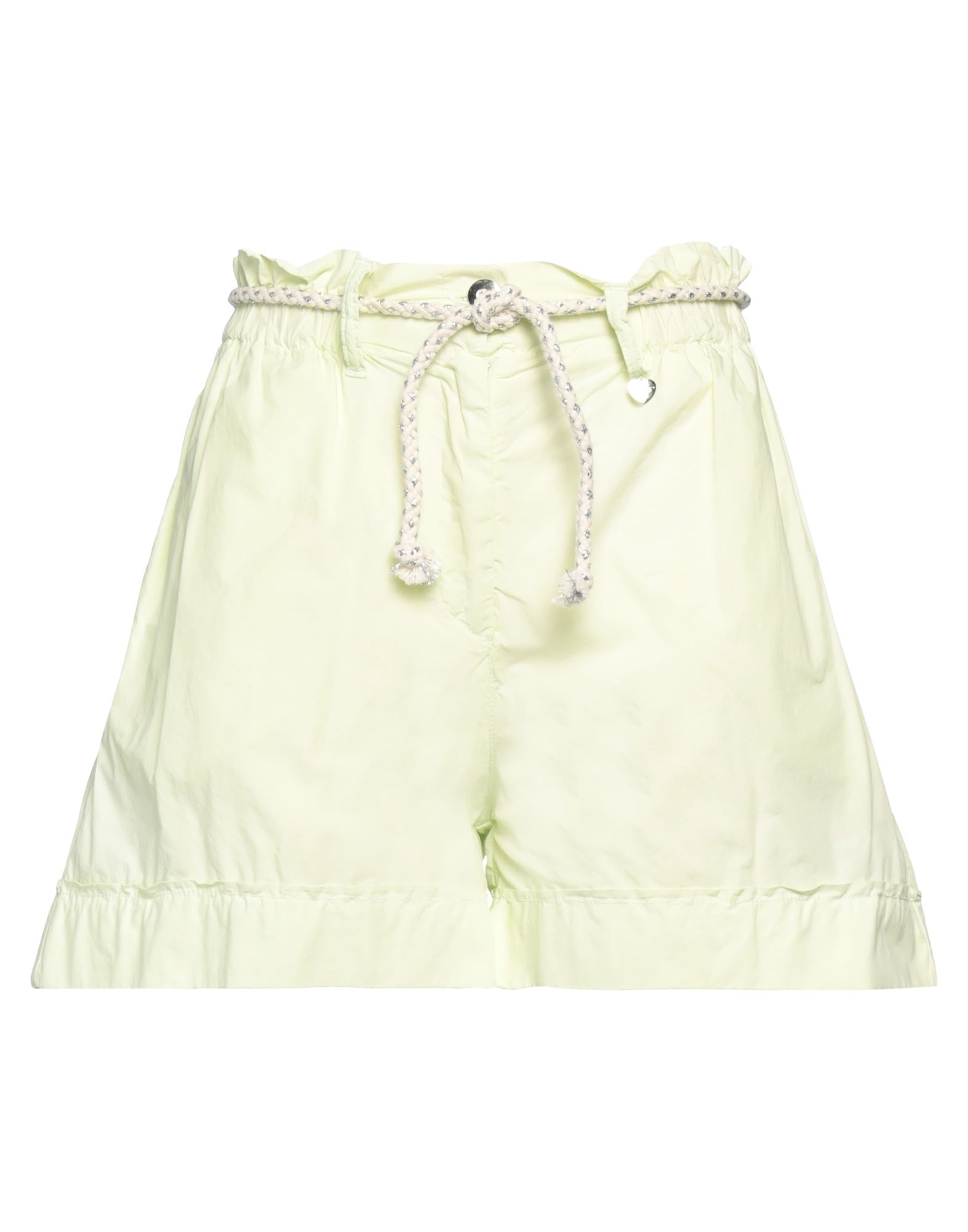 Happy25 Woman Shorts & Bermuda Shorts Acid Green Size 8 Cotton