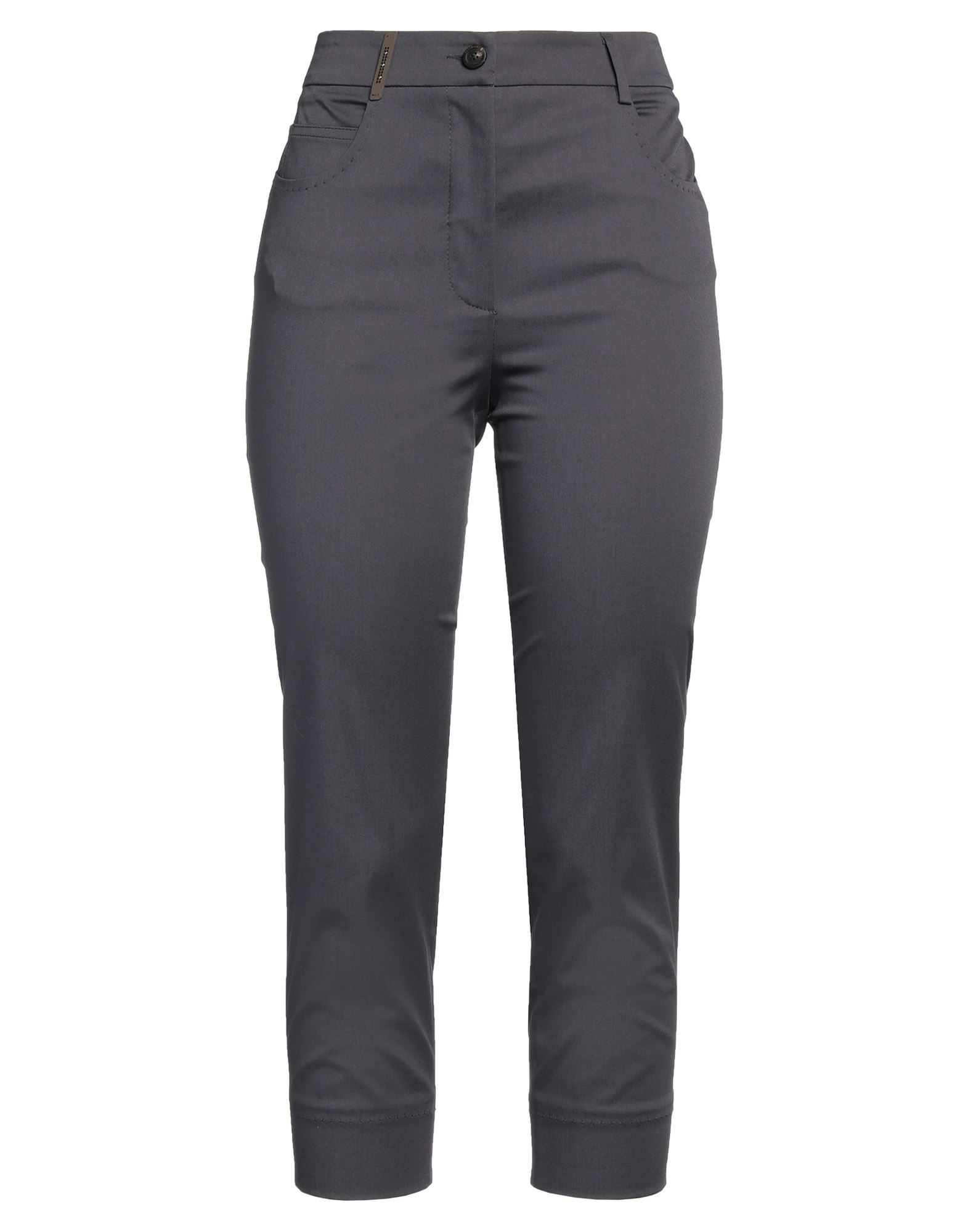 Peserico Cropped Chain-trim Straight Pants In Blu Spaziale