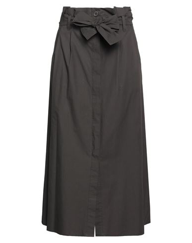 Alpha Studio Woman Long Skirt Dark Brown Size 2 Cotton