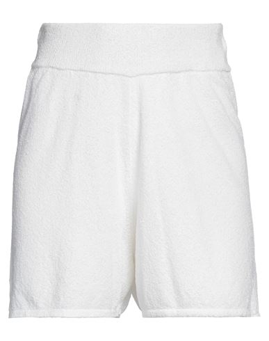Daniele Fiesoli Woman Shorts & Bermuda Shorts White Size 3 Organic Cotton, Polyamide