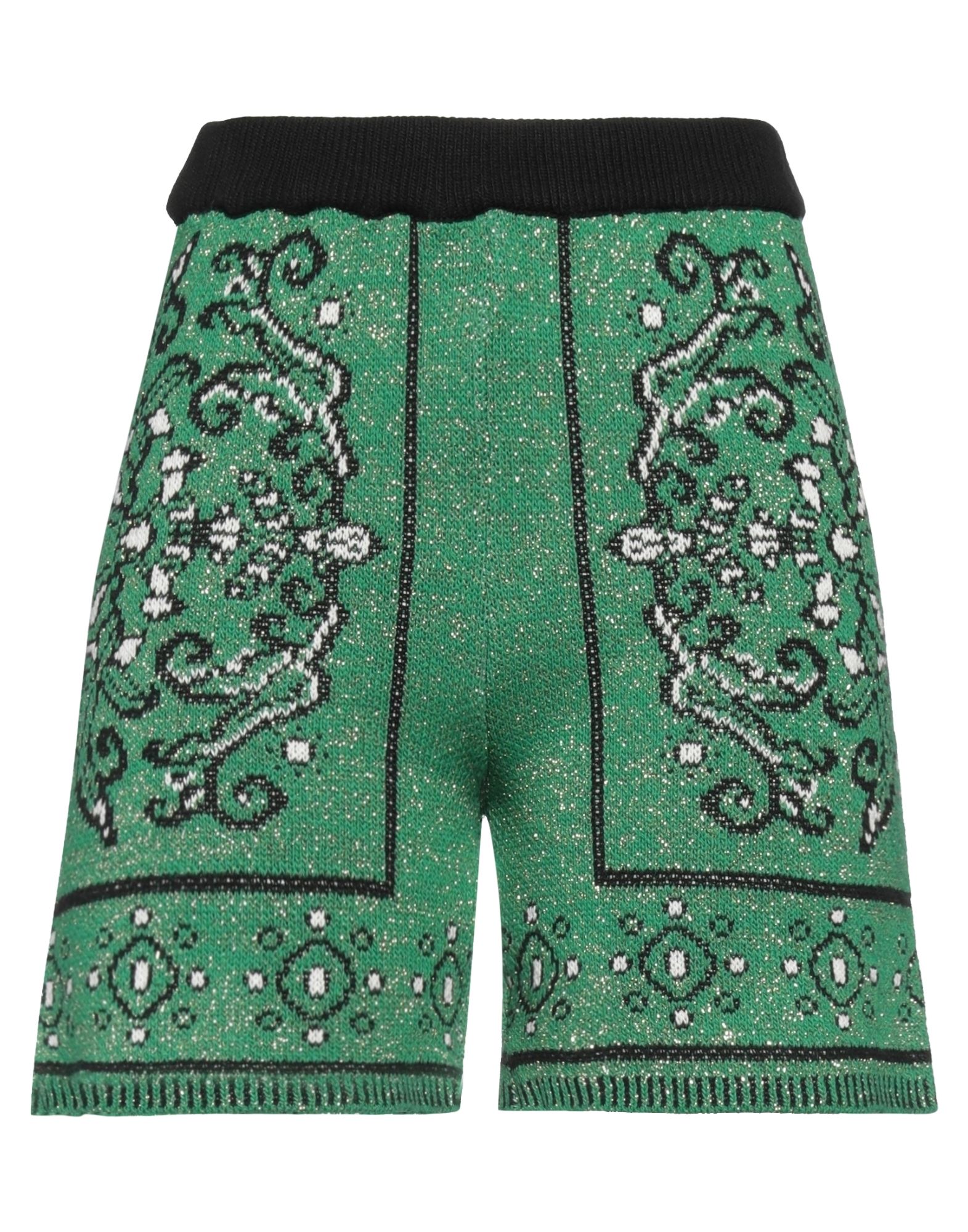 Space Simona Corsellini Simona Corsellini Woman Shorts & Bermuda Shorts Green Size L Cotton, Acrylic