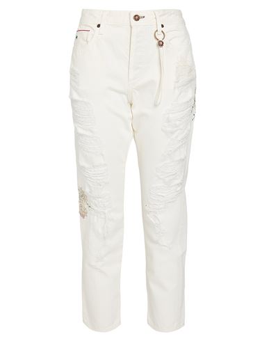 Tortoise Woman Jeans Ivory Size 30 Cotton In White