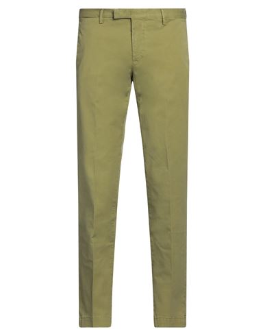 Pt Torino Man Pants Military Green Size 36 Cotton, Elastane In Green