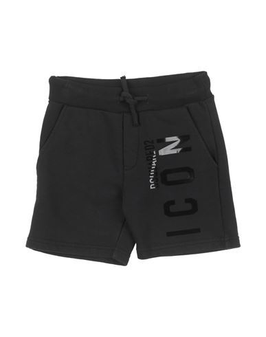 Dsquared2 Babies'  Toddler Boy Shorts & Bermuda Shorts Black Size 6 Cotton, Silicone