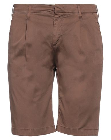 Coroglio By Entre Amis Man Shorts & Bermuda Shorts Brown Size 36 Linen, Cotton, Elastane