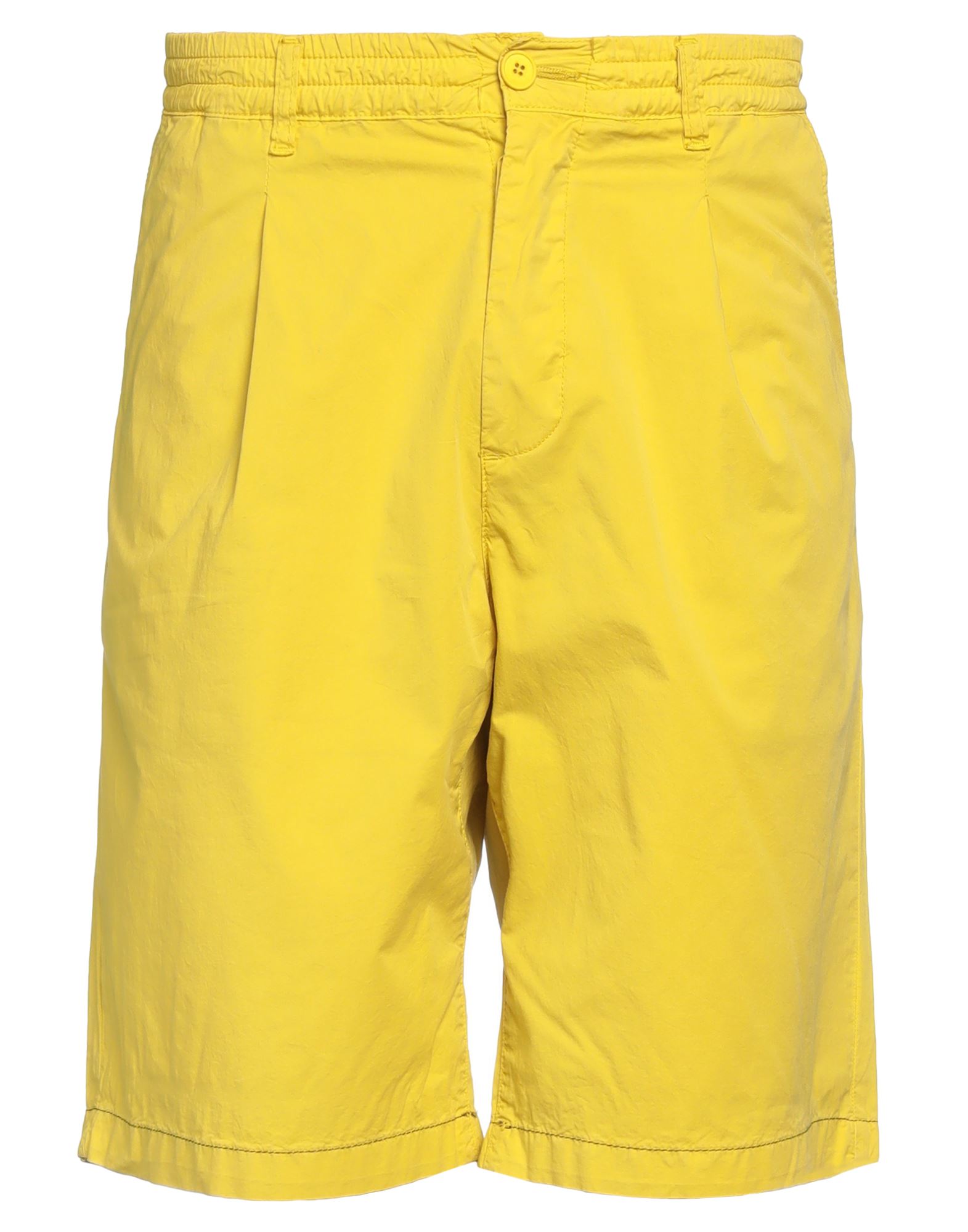 Shop Paura Man Shorts & Bermuda Shorts Yellow Size L Cotton, Elastane