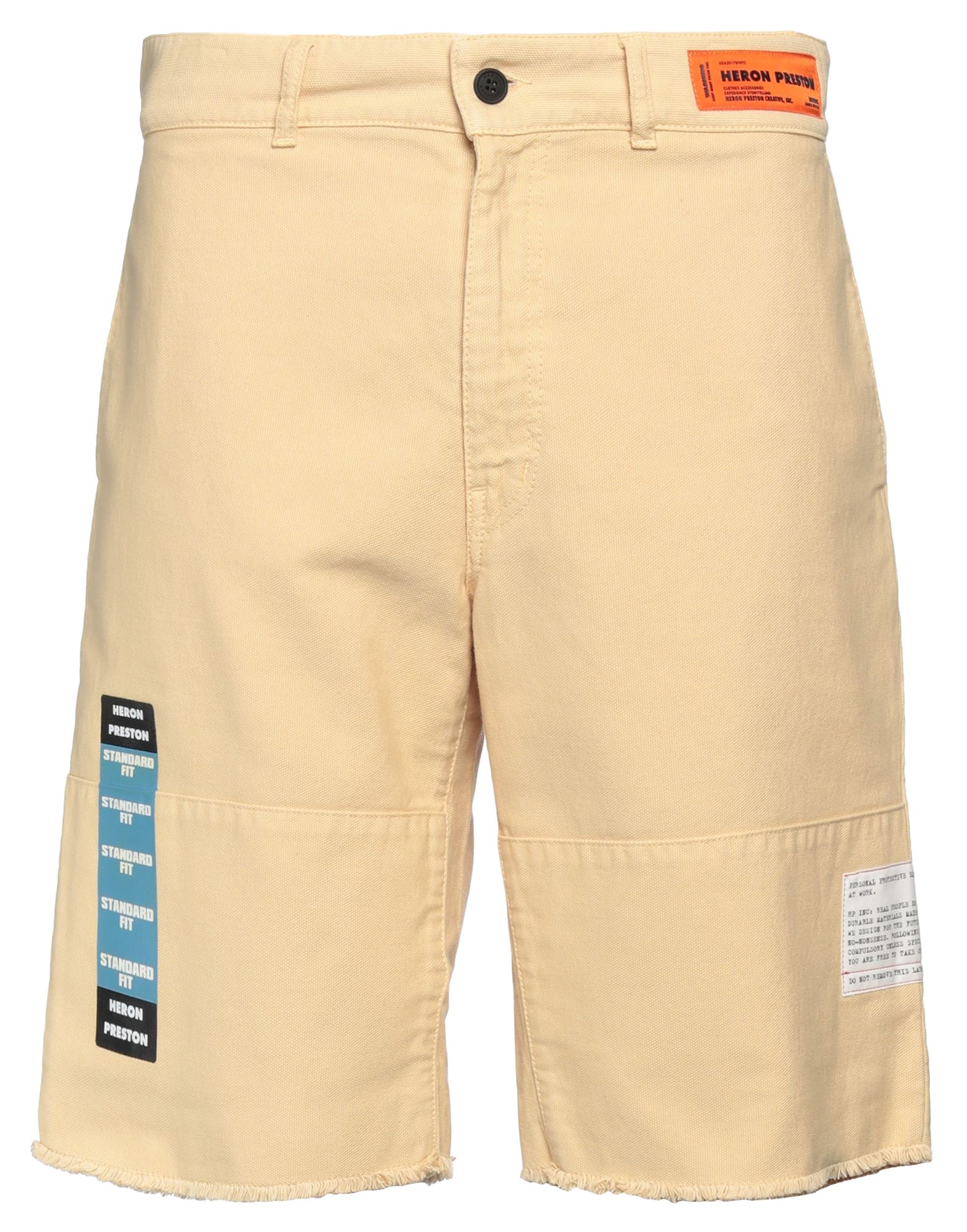 Heron Preston Man Shorts & Bermuda Shorts Sand Size L Cotton In Beige