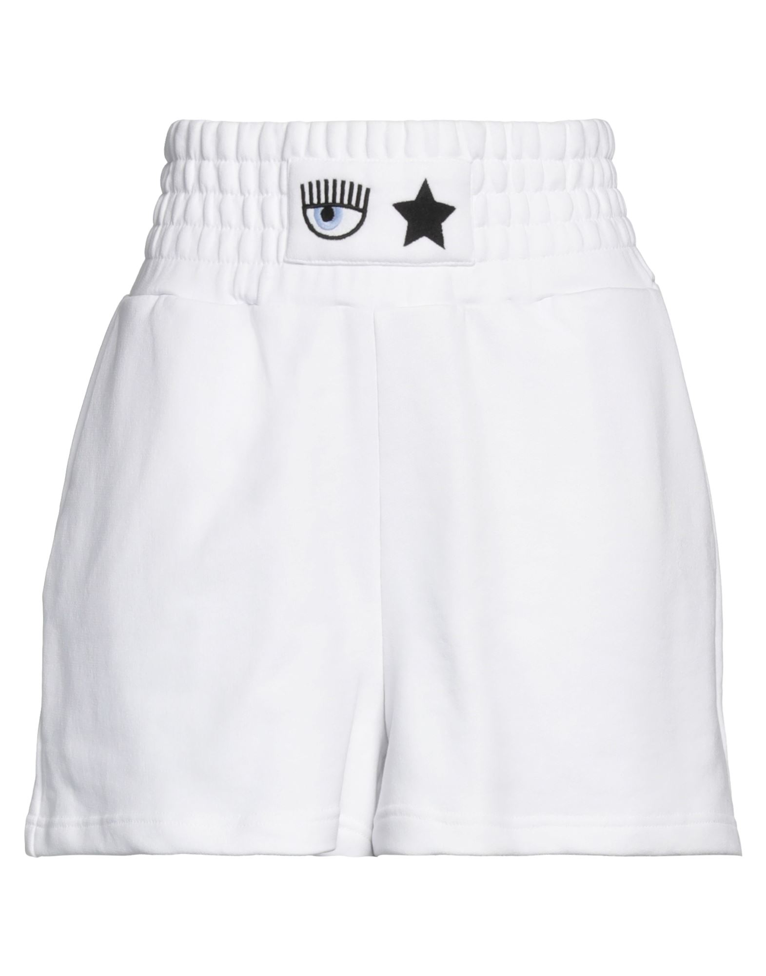 CHIARA FERRAGNI CHIARA FERRAGNI WOMAN SHORTS & BERMUDA SHORTS WHITE SIZE M COTTON