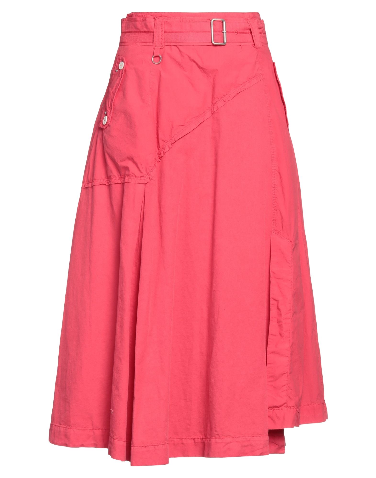 Shop High Woman Midi Skirt Magenta Size 12 Cotton, Linen
