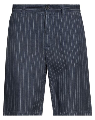 Shop 120% Lino Man Shorts & Bermuda Shorts Navy Blue Size 42 Linen