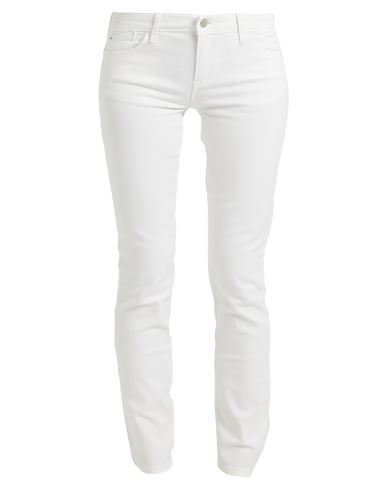 Shop Emporio Armani Woman Denim Pants White Size 26 Cotton, Elastane