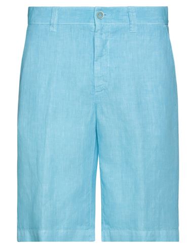 120% Lino Man Shorts & Bermuda Shorts Azure Size 40 Linen In Blue