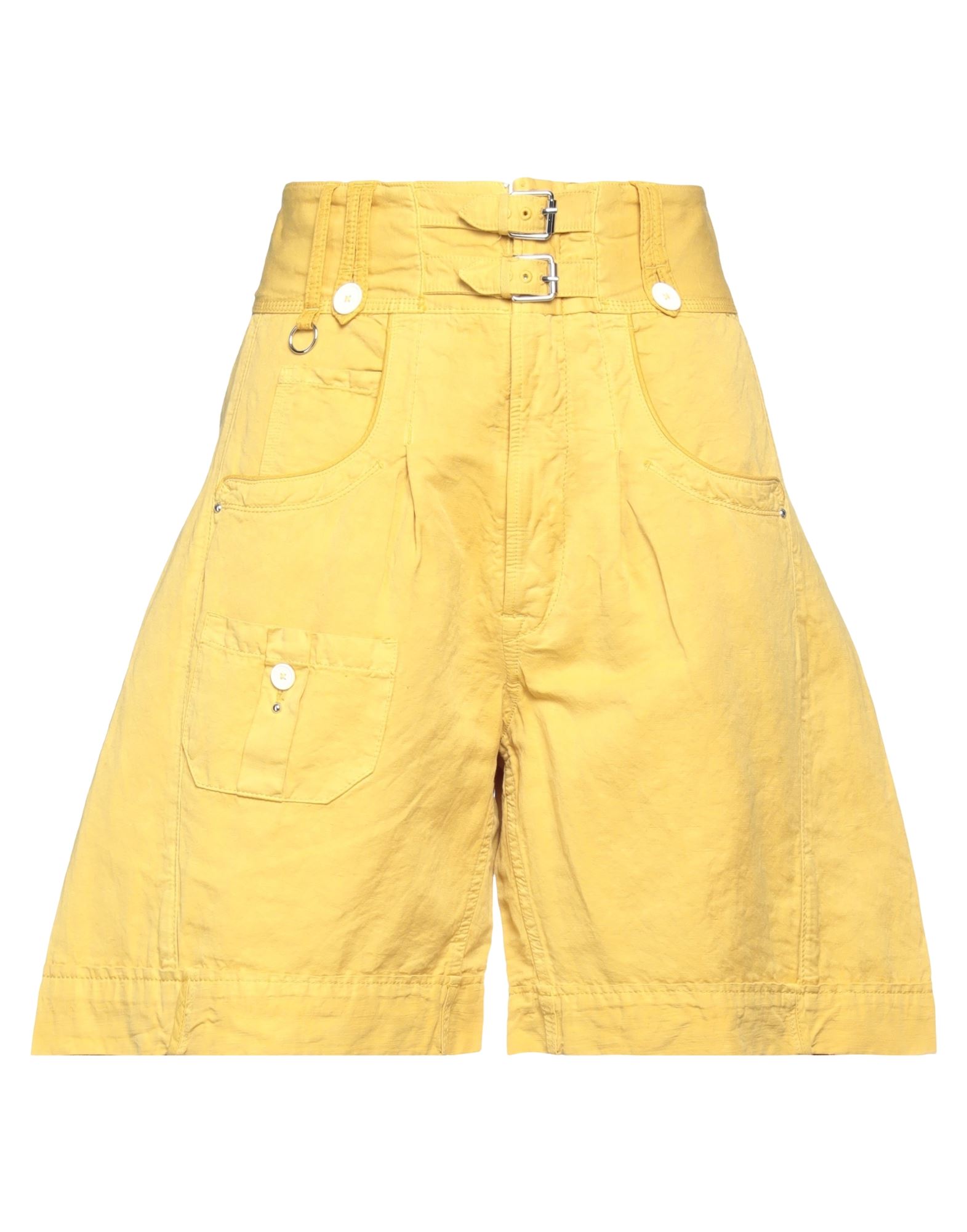 High Woman Shorts & Bermuda Shorts Ocher Size 8 Hemp, Cotton, Cupro In Yellow
