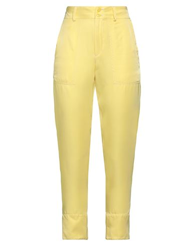 Victor Victoria Woman Pants Yellow Size 4 Viscose, Cupro