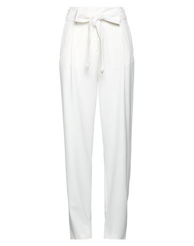 Victor Victoria Woman Pants Ivory Size 4 Polyester, Elastane In White