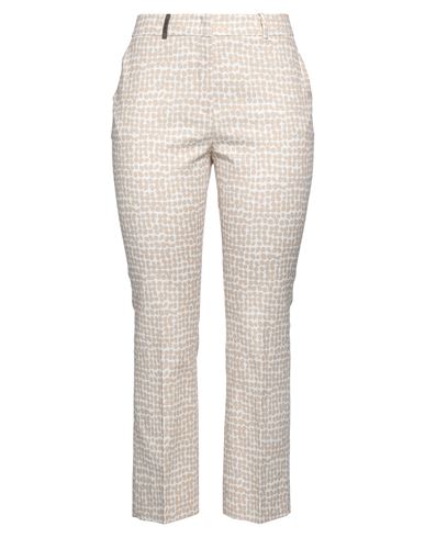 Peserico Woman Pants Light Brown Size 14 Cotton, Elastane In Beige
