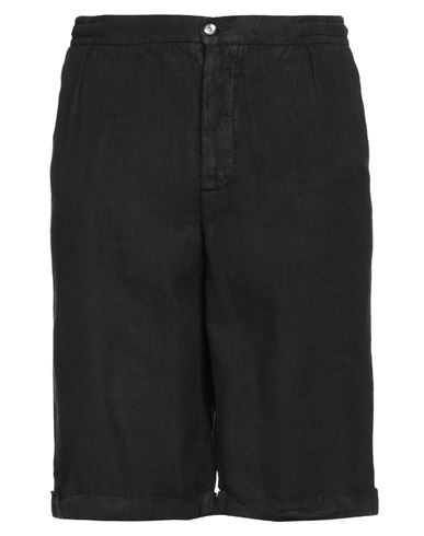 Alpha Studio Man Shorts & Bermuda Shorts Black Size 34 Linen