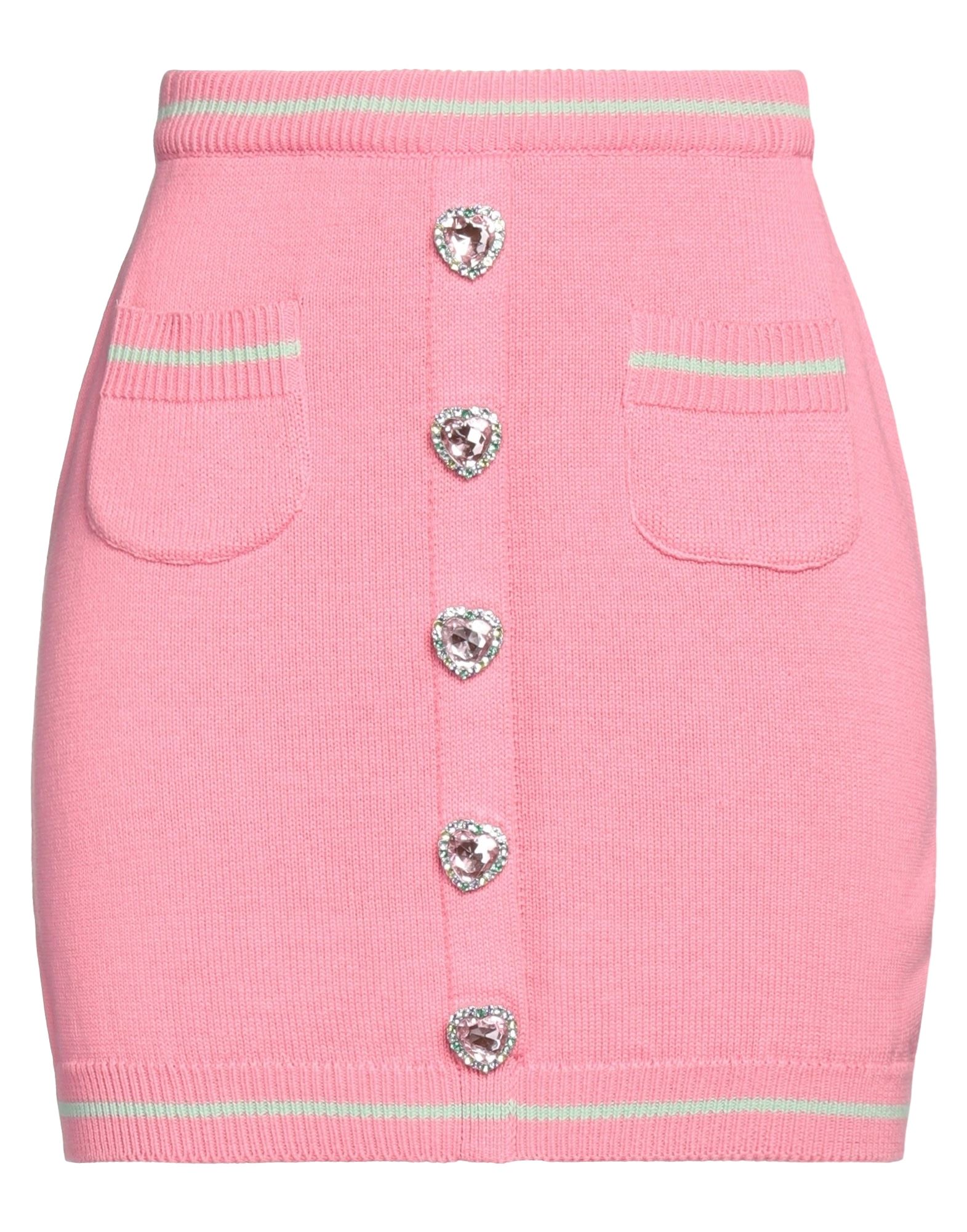 Chiara Ferragni Heart-shaped Button Skirt In Fuchsia
