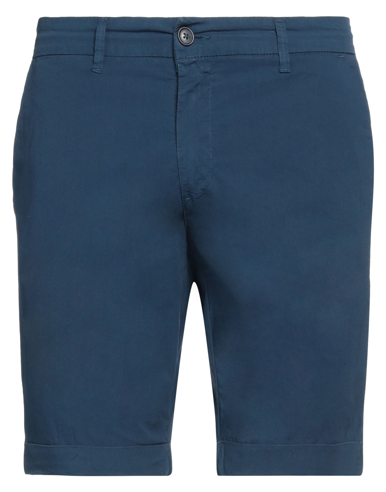 Alpha Studio Man Shorts & Bermuda Shorts Navy Blue Size 32 Cotton, Elastane