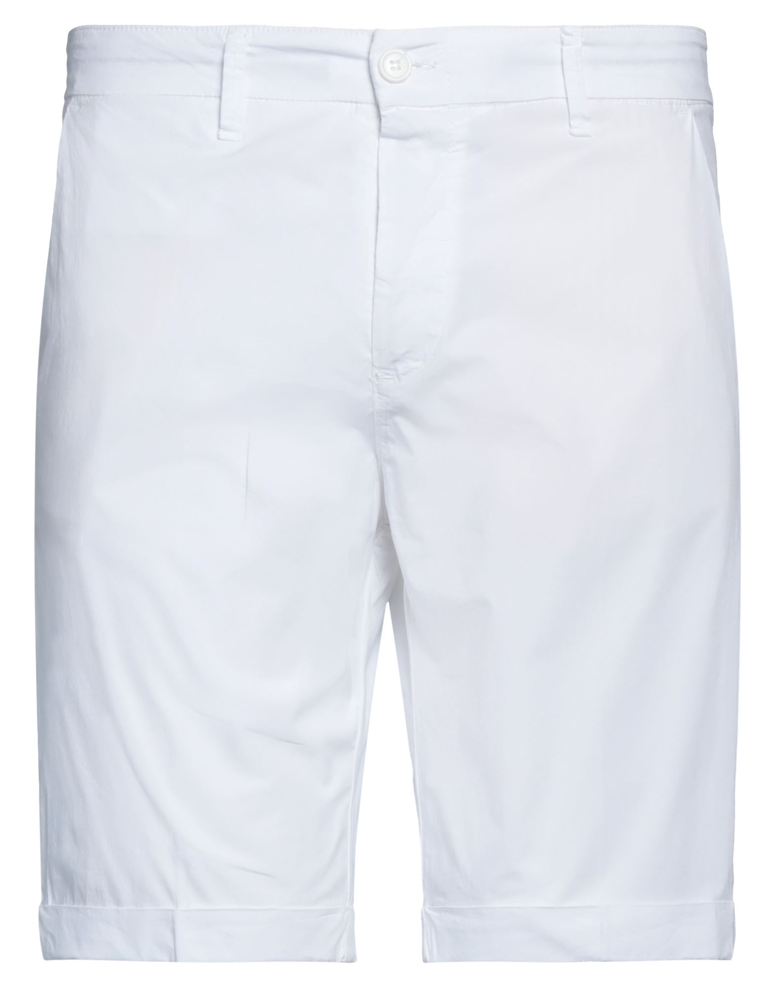 Alpha Studio Man Shorts & Bermuda Shorts White Size 32 Cotton, Elastane