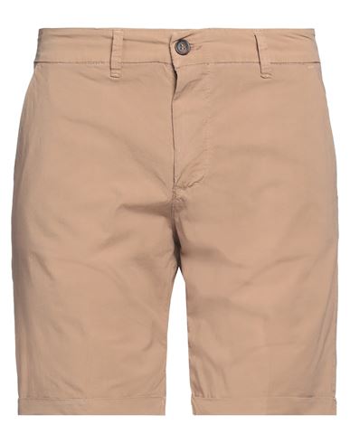 Shop Alpha Studio Man Shorts & Bermuda Shorts Camel Size 38 Cotton, Elastane In Beige