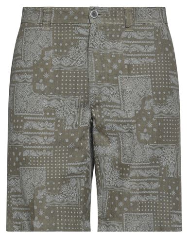 120% Lino Man Shorts & Bermuda Shorts Military Green Size 28 Linen