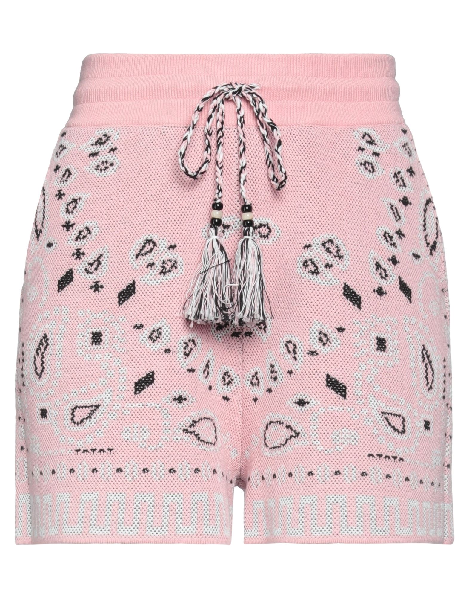 Shop Alanui Woman Shorts & Bermuda Shorts Pink Size M Cotton, Polyamide
