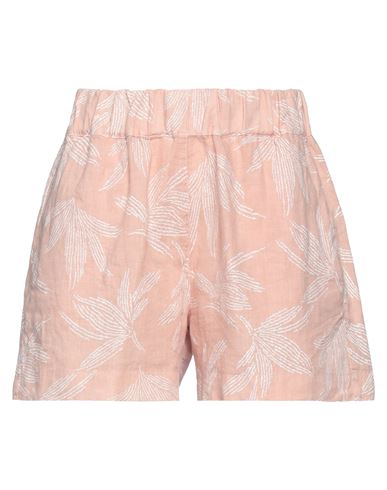 120% Lino Woman Shorts & Bermuda Shorts Blush Size 12 Linen In Pink