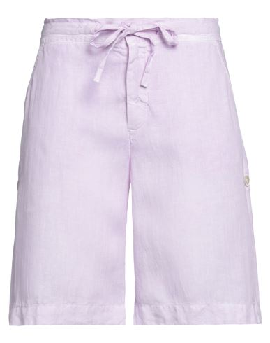 120% Lino Woman Shorts & Bermuda Shorts Lilac Size 8 Linen In Purple