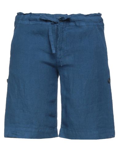 120% Lino Woman Shorts & Bermuda Shorts Midnight Blue Size 6 Linen