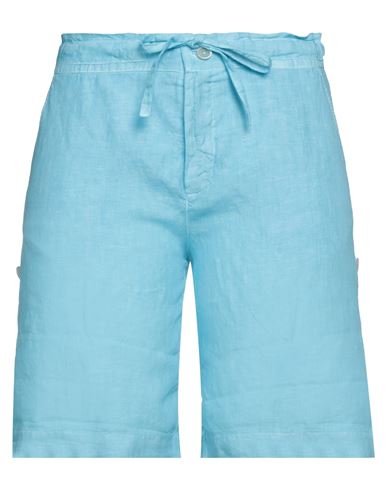 120% Lino Woman Shorts & Bermuda Shorts Azure Size 2 Linen In Blue