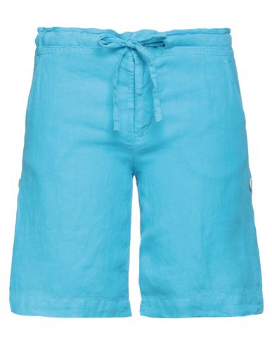120% Lino Woman Shorts & Bermuda Shorts Turquoise Size 4 Linen In Blue