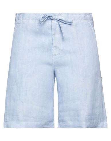 120% Lino Woman Shorts & Bermuda Shorts Sky Blue Size 10 Linen