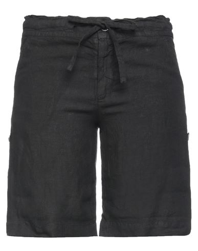 120% Lino Woman Shorts & Bermuda Shorts Black Size 2 Linen