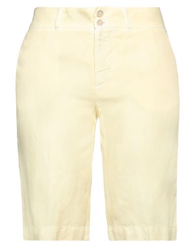 120% Lino Woman Shorts & Bermuda Shorts Yellow Size 6 Linen