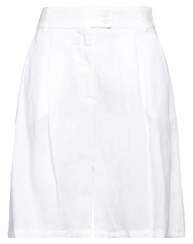 120% Lino Woman Shorts & Bermuda Shorts Off White Size 2 Linen