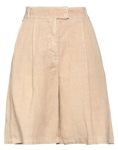 120% Lino Woman Shorts & Bermuda Shorts Beige Size 10 Linen