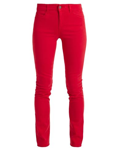 EMPORIO ARMANI EMPORIO ARMANI WOMAN DENIM PANTS RED SIZE 24 COTTON, ELASTANE