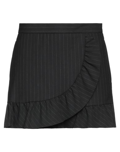 Red Valentino Woman Mini Skirt Midnight Blue Size 6 Polyester, Virgin Wool, Elastane In Black