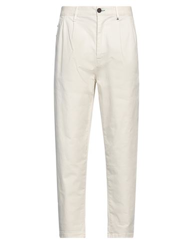 Berna Man Pants Cream Size 28 Cotton, Elastane In White