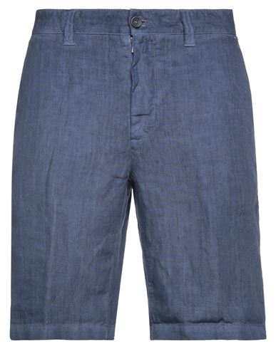 120% Lino Man Shorts & Bermuda Shorts Navy Blue Size 32 Linen In Navy Blue