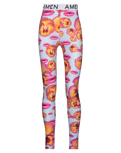 Amen Woman Leggings Light Blue Size Xs Polyamide, Elastane