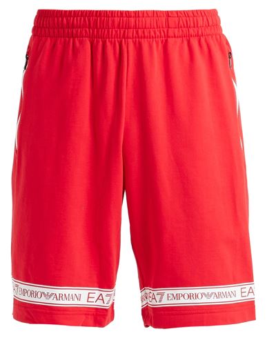 Ea7 Man Shorts & Bermuda Shorts Red Size Xl Cotton In Red