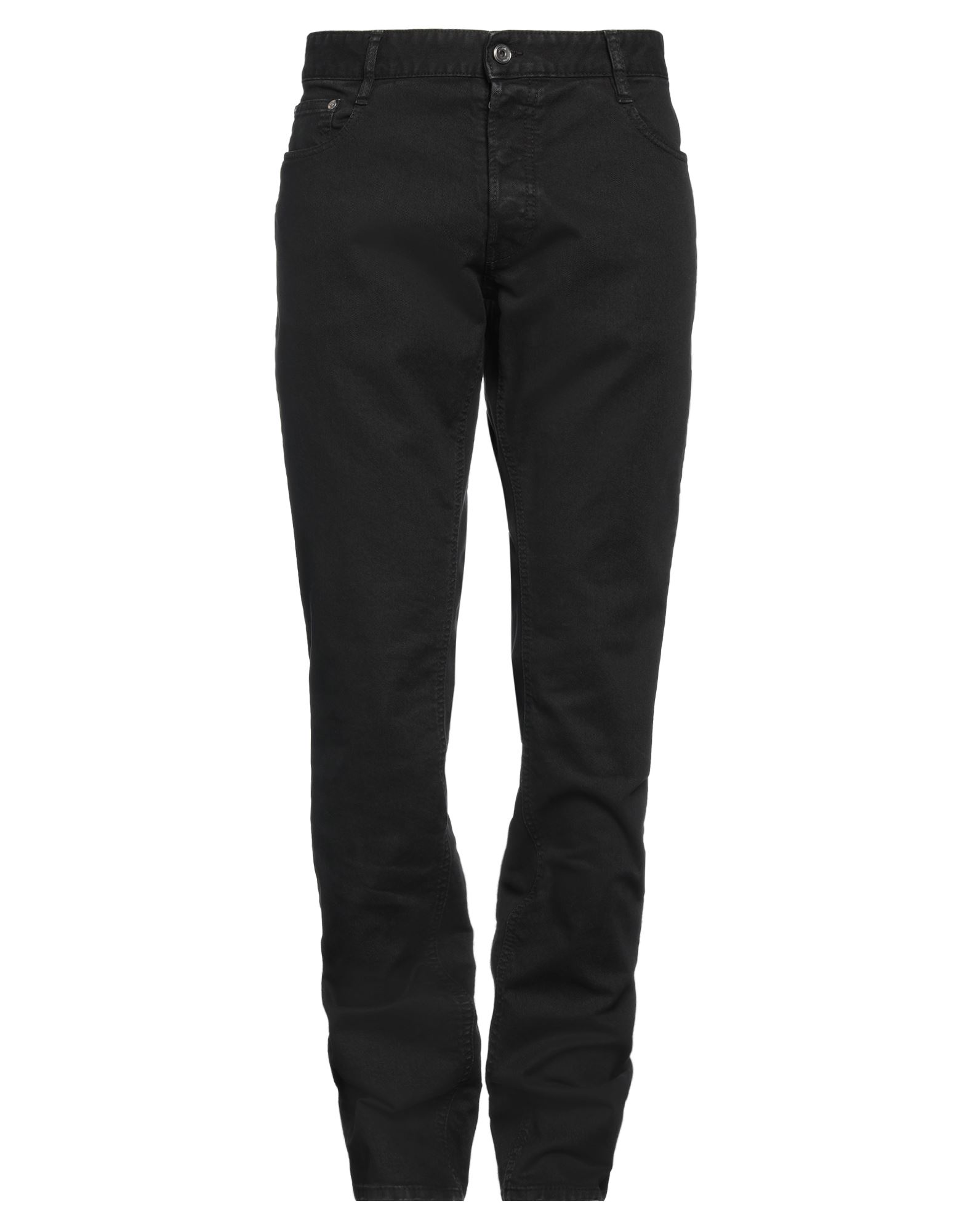 Shop Just Cavalli Man Jeans Black Size 31 Cotton, Elastane, Bovine Leather