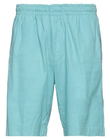 Entre Amis Man Shorts & Bermuda Shorts Turquoise Size 38 Linen, Cotton, Elastane In Blue